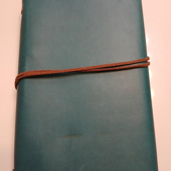 Leather Notebook, Leaf Pattern - Picture 2 of 4